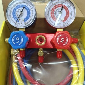 Manifold Frigoriste 2 Voies Complet – Gaz R134a, R22, R404A, R410A + 3 Flexibles