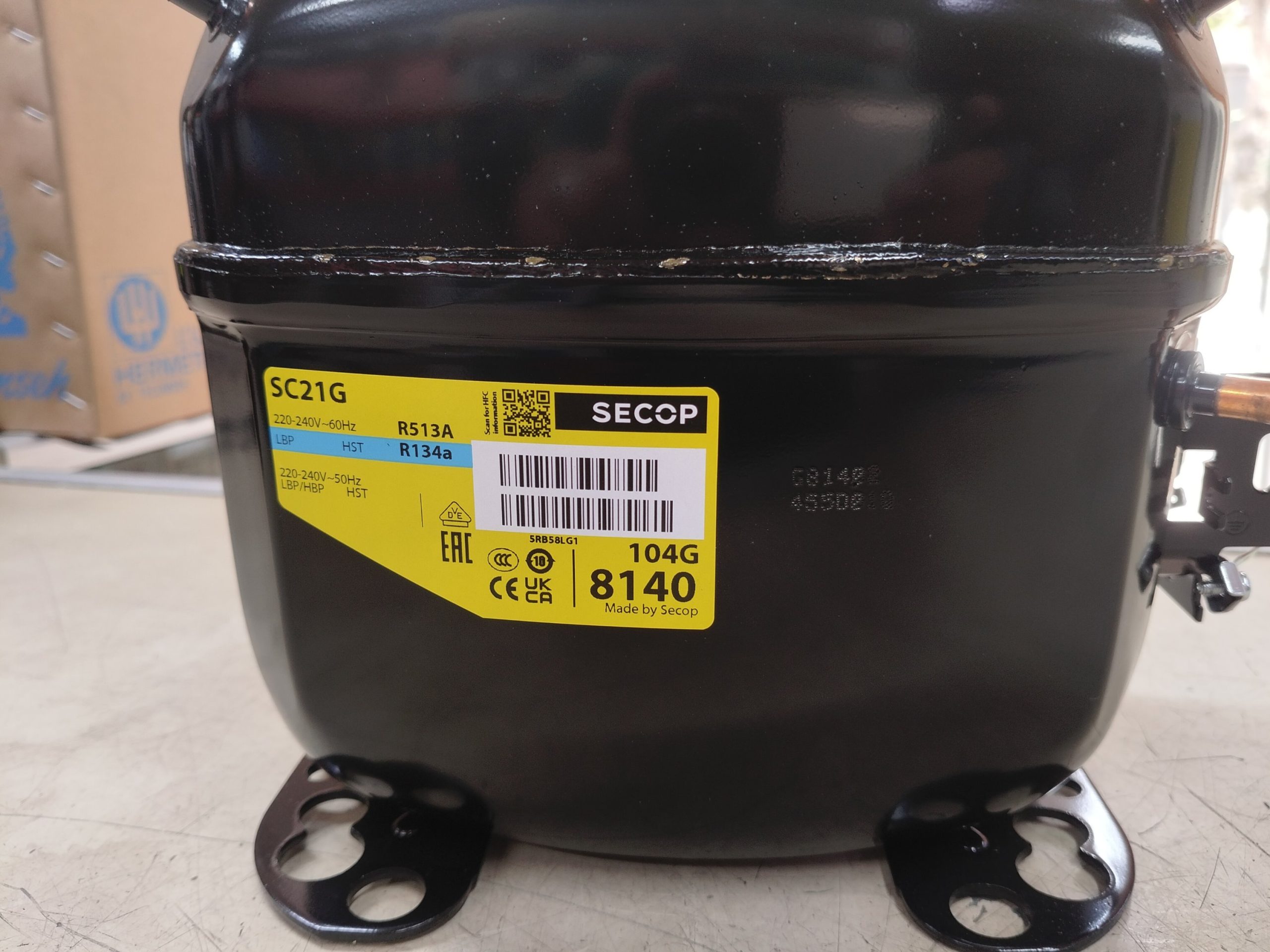 Compresseur Hermétique SECOP SC21G - 3/4 HP - Gaz R134a (Danfoss / 104G8140)