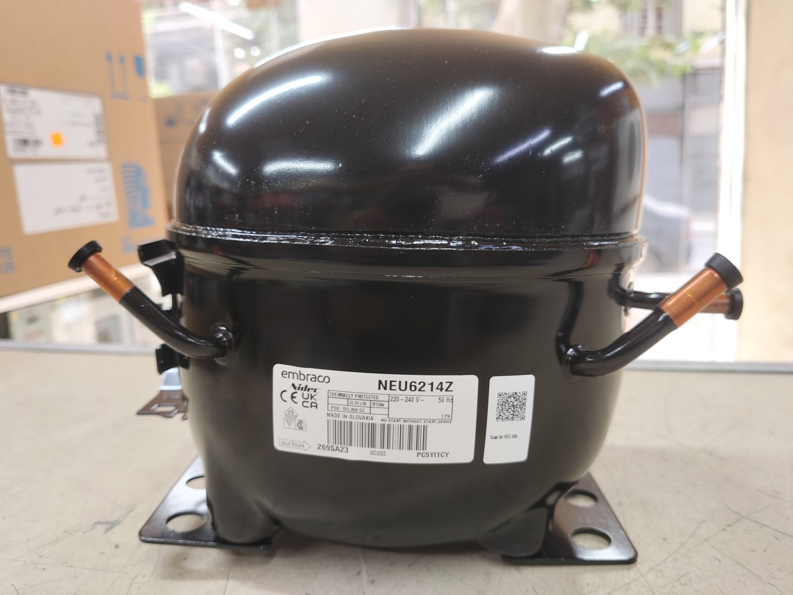 Compresseur Hermétique Embraco NEU6214Z - 2/3 HP - Gaz R134a (Aspera / HBP)