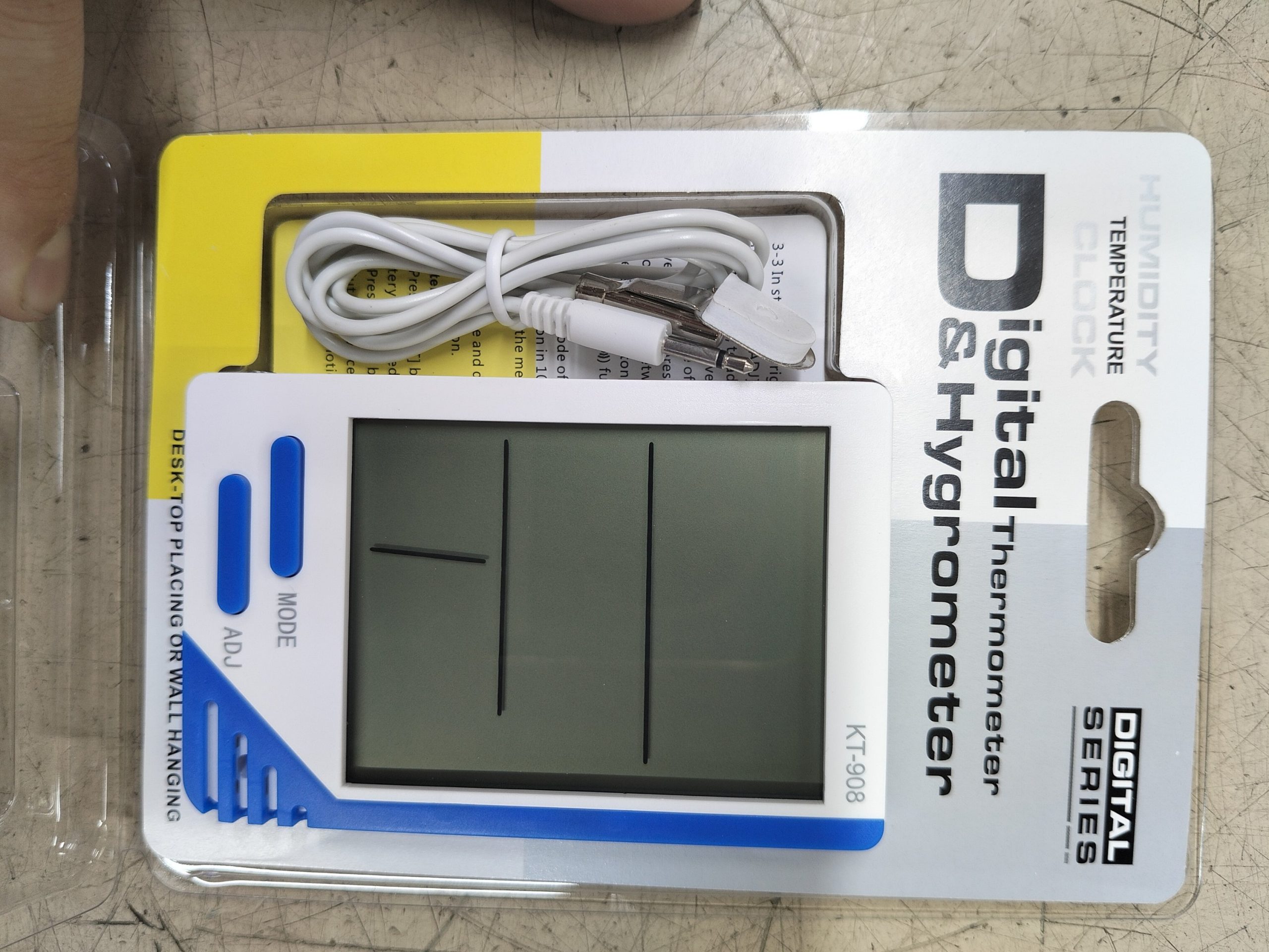 Thermo-Hygromètre Numérique KT-908 avec Sonde Filaire Extérieure – Image 2